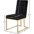 thumbnail image 3 of Meridian Furniture Pierre 19.5"H Velvet Dining Chair in Black (Set of 2), 3 of 5