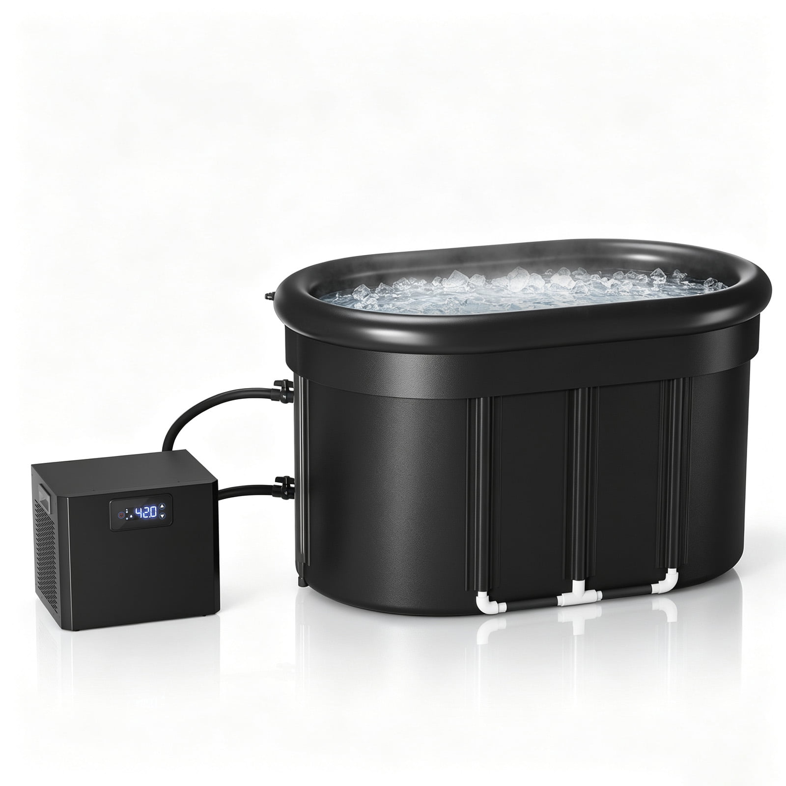 Ecojoy Oval Ice Bath Chiller & Cold Plunge Tub Kit, 1/3HP Cold Plunge Chiller with Built-in Pump & Filter, Upgraded XXL 148Gal Ice Pod, Cold Plunge Tub with Water Chiller for Cold Therapy Recovery