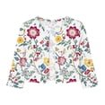 thumbnail image 4 of QSAWXQZ Women's Shrugs Cardigan Floral Print Open Front 3/4 Sleeve Crew Neck Summer Casual Boleros L, 4 of 7