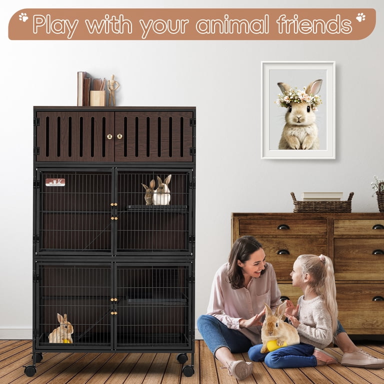 37" Large 4-Level Small Animal Cage - For Hamsters, Ferrets, Rats, Chinchillas, Mice