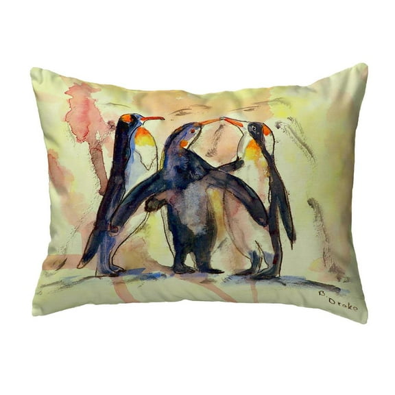 Betsy Drake Interiors Penguins No Cord Pillow 16x20