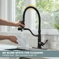 thumbnail image 3 of WOWOW Oil Rubbed Bronze Kitchen Faucets with Pull Down Sprayer and Pot Filler, Solid Brass Kitchen Sink Faucet , Kitchen Faucet with Sprayer 1 Hole Or 3 Hole Compatible, 3 of 7