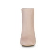 thumbnail image 6 of BLISSFUL STEP Women's Side Zipper Block Heel Ankle Boots Dust Pink 8, 6 of 7