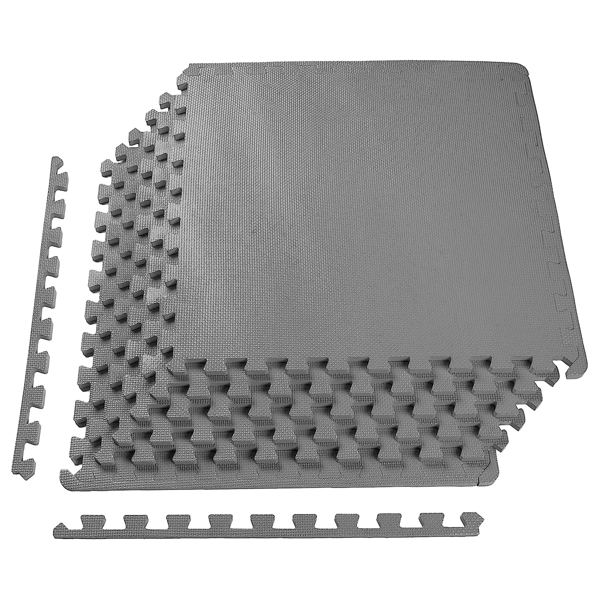 BalanceFrom Fitness 72 Sq Ft Interlocking EVA Foam Exercise Mat Tiles Gray Walmart