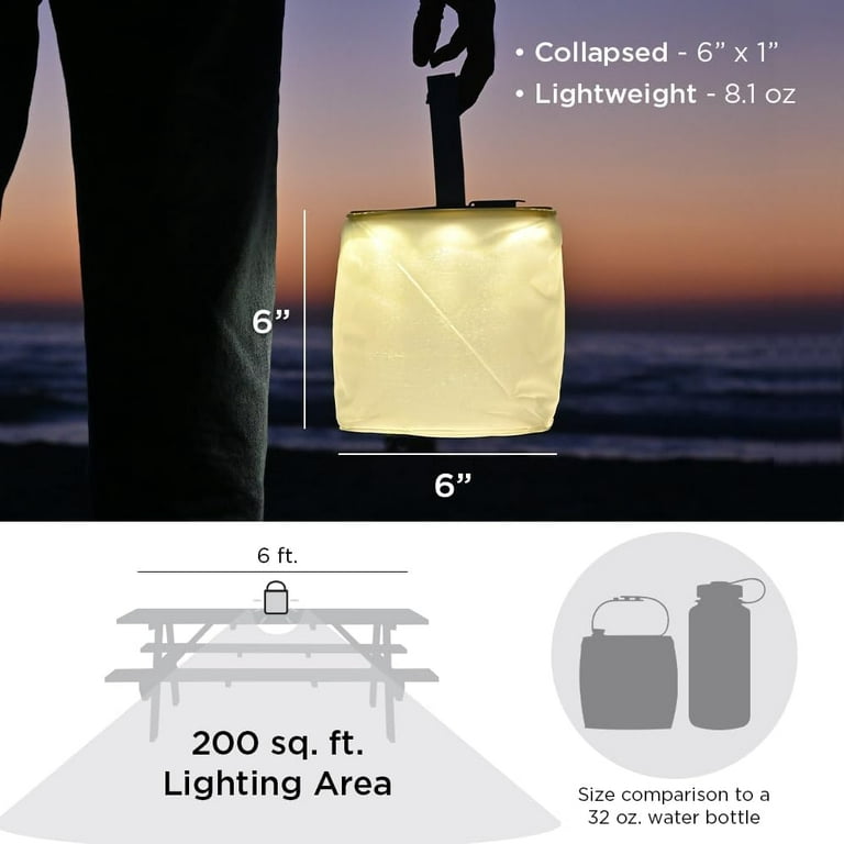 LuminAID Packlite Firefly 2-in-1 Phone Charger Solar Powered LED Lantern for Camping & Emergencies | 150 Lumens