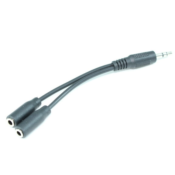 4inch 3.5mm Mini-Stereo TRS Male to Two 3.5mm Mini-Stereo TRS Female Split