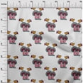 thumbnail image 2 of oneOone Cotton Poplin Fabric Bird & Mushroom Block Printed Fabric 1 Yard 42 Inch Wide, 2 of 4