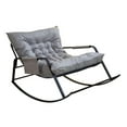 thumbnail image 6 of SUZUZI Large Padded Rocking Chair, Oversized Patio Metal Lounge Rocker with Cushion, 450lbs Comfy Glider Chairs with Footrest and Side Pocket, Grey, 6 of 10