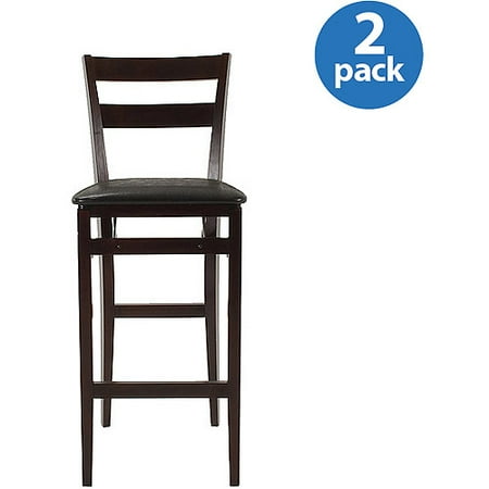 Canopy Wood Folding Barstool, Set of 2, Mahogany Finish