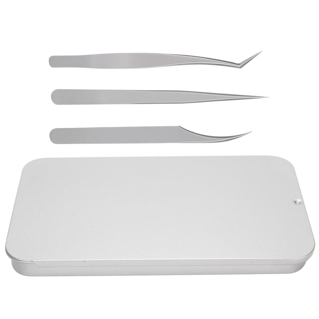 Pinzas de injerto de pestañas, 3 unids/set Pinzas curvas para pestañas Pinzas para pestañas Rendimiento sólido