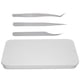 thumbnail image 1 of Juego de 3 pinzas para pestañas, pinzas rectas y curvas para extensión de pestañas., 1 of 14