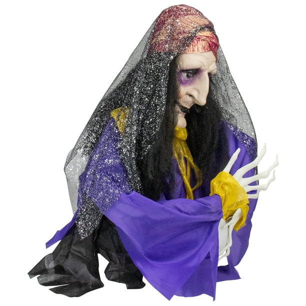 Halloween Witch Fortune Teller Doll Home Decor Tree Topper Purple