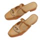 thumbnail image 1 of Pantuflas planas con punta envolvente para mujer, elegantes, suaves, ligeras, sin espalda, zapatos planos para exteriores, marrón, 37, 235mm/9,25 pulgadas, 1 of 8