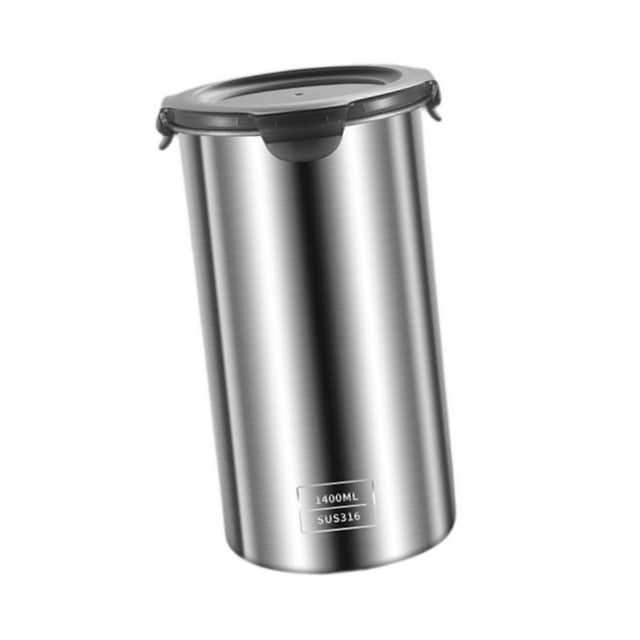 Recipiente hermético de acero inoxidable, tarro de cocina con tapa hermética, almacenamiento de alimentos 1400 ml
