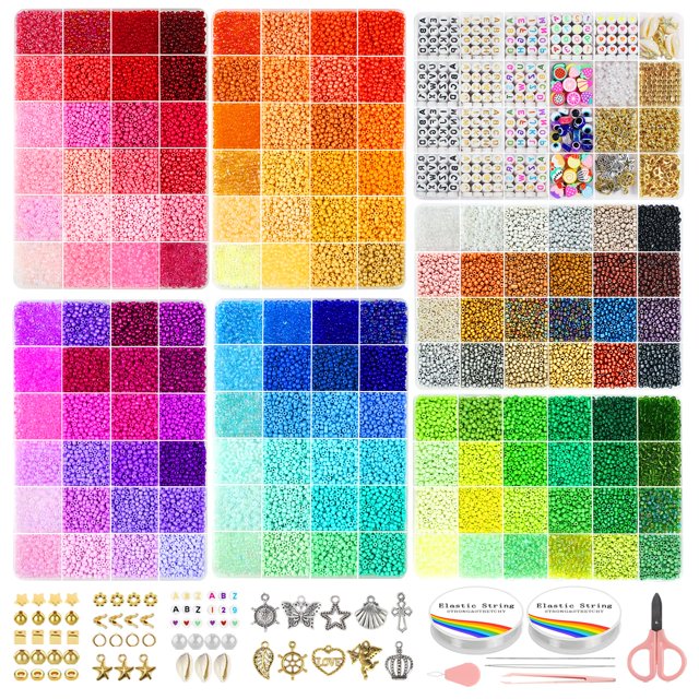 Kit de cuentas Redtwo de 3 mm, 45.000 piezas, set de dijes de 144 colores
