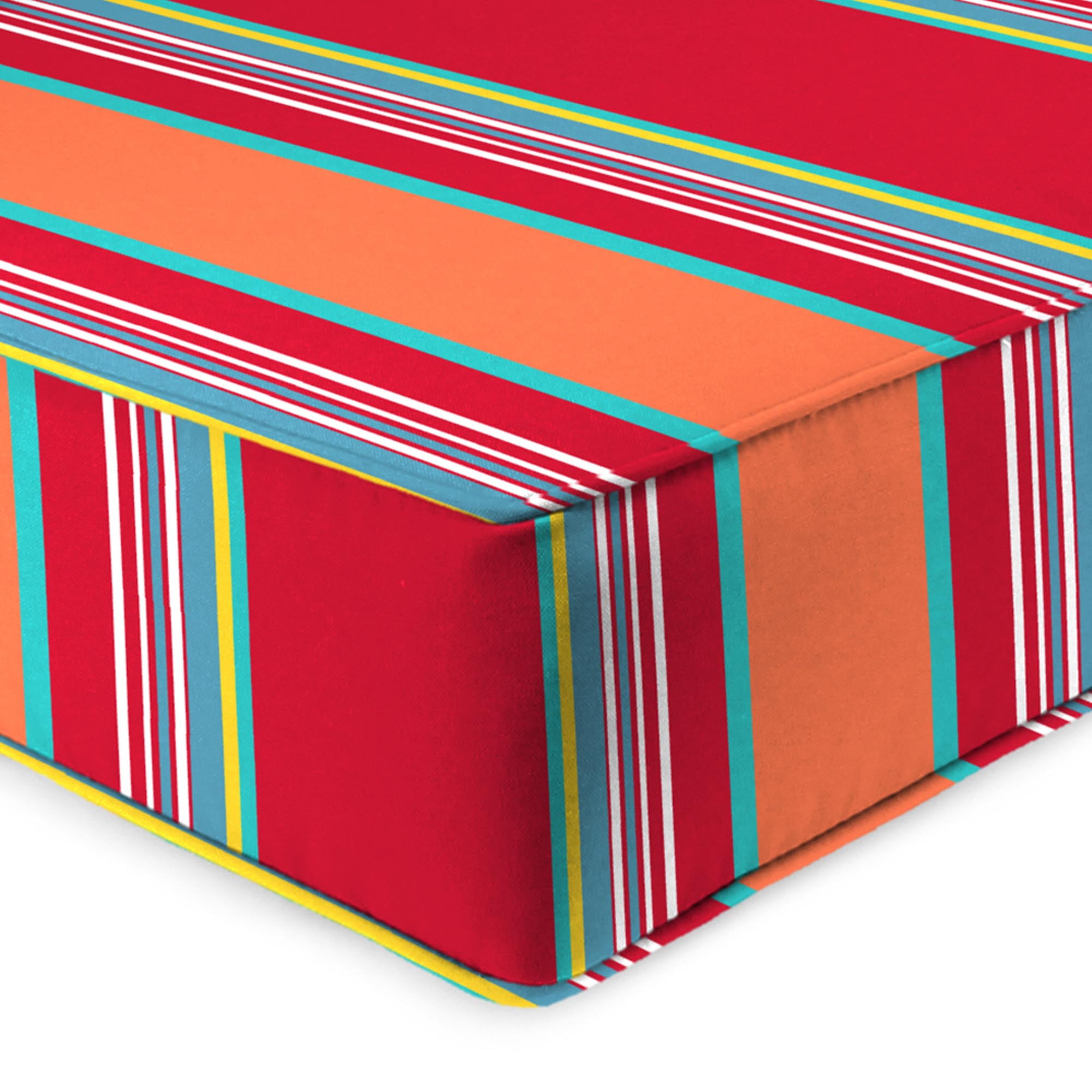 Jordan Manufacturing 46.5" x 24" Mulberry Red Stripe Rectangular Outdoor Deep Seat Chair Cushion Set with Welt