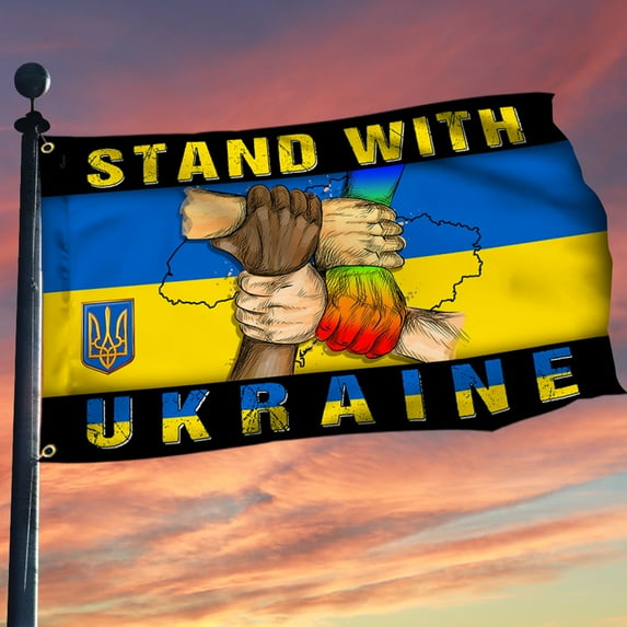 Flagwix Stand With Ukraine Grommet Flag Peace For Ukraine Pray For Ukraine MLH2287GF - 4x6 ft., No Flag Pole Rings