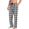 thumbnail image 5 of FREEAMG Black White Plaid Pajama Pants for Men, Men's Separate Bottoms, Comfortable Lounge Pants for Men, 5 of 7