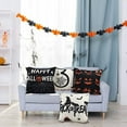 thumbnail image 6 of Throw Pillow Covers 18x18 Halloween Decorations, Pumpkin Spider Skull Castle Cushion Covers Soft Linen Pillow Case Covers with Zipper for Couch Sofa Bed Car, 6 of 8