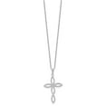 thumbnail image 3 of Auriga Fine Jewelry 925 Sterling Silver Platinum-Plated Diamond Cross Necklace for Women 18", 3 of 7