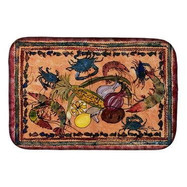 Carolines Treasures 8067DDM Crab Dish Drying Mat 14 x 21" multicolor