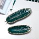 thumbnail image 2 of Ceramic Dessert Plate with Feather & Banana Leaf Design - Food Safe Storage Tray for Fruits, Snacks, Jewelry Organizer, 2 of 5
