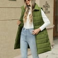 thumbnail image 4 of CHUMUD Long Puffer Vest Women Ultra Lightweight Puffy Jacket Warm Sleeveless Fall Winter down Coat Outerwear with Pockets, 4 of 9