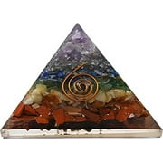 7 Chakra Crystal Orgone Pyramid, Organite Pyramid Healing Copper Coil