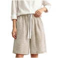 thumbnail image 3 of Kinrui Womens Washed Vintage Athletic Shorts Elastic Waist Drawstring Long Sleeeve Sweat Shorts S-3XL, 3 of 7