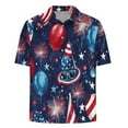 thumbnail image 5 of Aobny Mens Tees Oversized Patriotic Fourth of July Polos Collared Short Sleeve Big & Tall Beach Shirts for Men,Red,4XL, 5 of 5