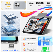 Callsky Android Tablets, Stylus & Flip Case, Octa-Core Processor 256GB Storage 16GB RAM , 2000×1200 FHD, Drawing Tablet with Eye-Protection Display 13 Hour Battery Life, Android 15, 12 inch