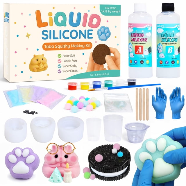 Kit Squishy Taba Fun fufu c/ 500ml de Silicone Líquido 1:1 AB