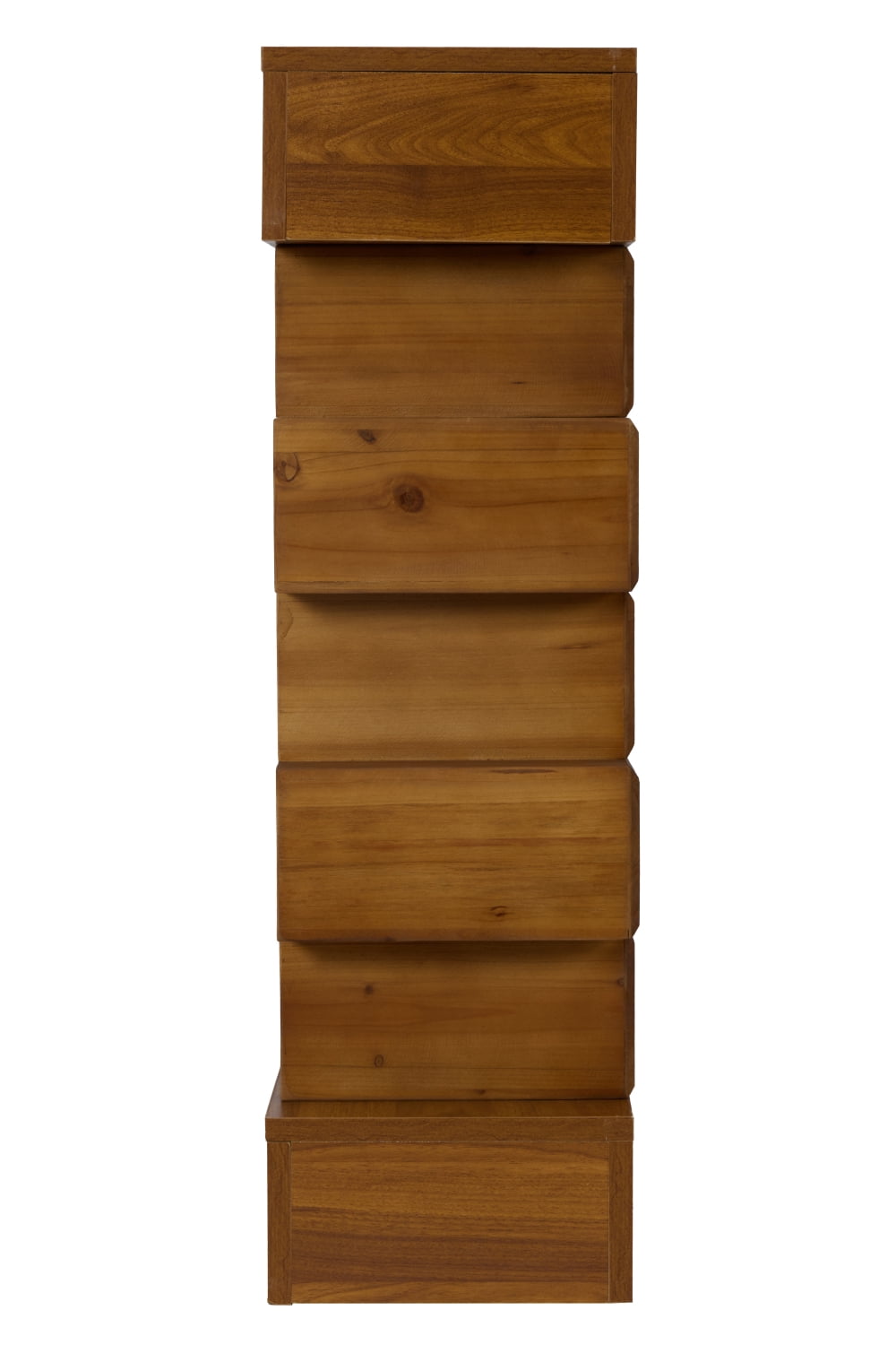 Lisonu 47" Geometric Console Table, Modern Wood Block Sofa Table for Entryway Living Room, Artistic Hallway Accent Furniture, Warm Natural Brown Finish