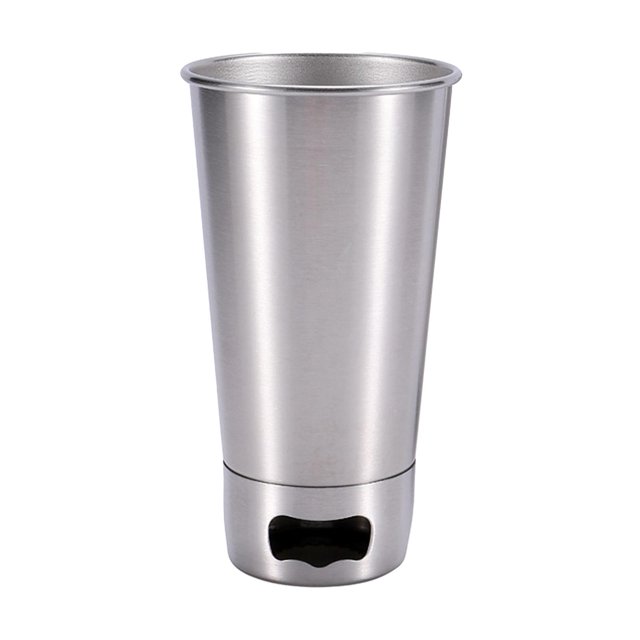 veasfak Stainless Steel Beer Mug with Bottle Opener 500ml Easy Clean Reusable Coffee Mug