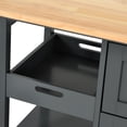 thumbnail image 6 of ModFusion 33" Rolling Kitchen Serving & Storage Cart with Pine Wood Top, 3 Shelves, Drawers, Locking Wheels, 6 of 7