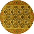 thumbnail image 1 of Ahgly Company Indoor Round Persian Yellow Traditional Area Rugs, 4' Round, 1 of 4