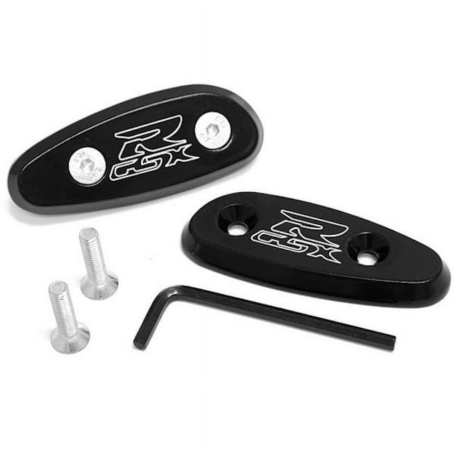 Krator Miroir Bloc hors Plaques de Base Logo Gravé Noir Compatible avec 2000-2002 Suzuki GSXR 750 / GSX-R750