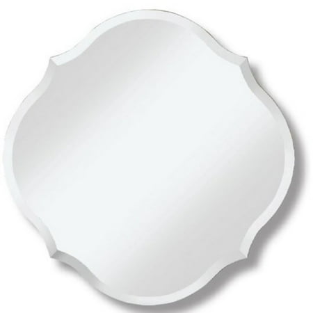 Scalloped Mirror - The Better Bevel Quatrefoil Scalloped Frameless Wall Mirror - 30W x 30H in.