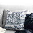thumbnail image 2 of Beau Toile Blue Decor Pillow (Feather Insert) 14"x20" Rectangle, 2 of 5