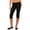 6# Black, variant on Women Fold Over Capri Leggings Y2K Low Rise Elastic Waist Cropped Pants Knee-Length Skinny Yoga Athletic Pants Black S