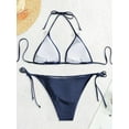 thumbnail image 4 of Swimwear Thong Bikini Set Sexy New Navy Blue Swimsuits Woman Sexy Bathing Suits Bikinis Triangle Bandage Female Beachwear, 4 of 7