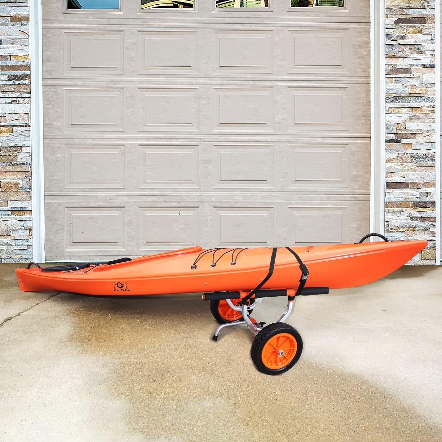 Colourfull Kayak Cart, Heavy Duty 450 LBS Load Capacity Kayak Trailer, Detachable Canoe Trolley Cart with Adjustable Width & Nonslip Support Foot, 12'' Solid Tires for Kayaks Canoes Float Mats Paddle