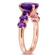 thumbnail image 5 of Everly Women's 2 1/2ct TGW African Amethyst Amethyst Rose Silver Oval 7-Stone Ring, 5 of 10
