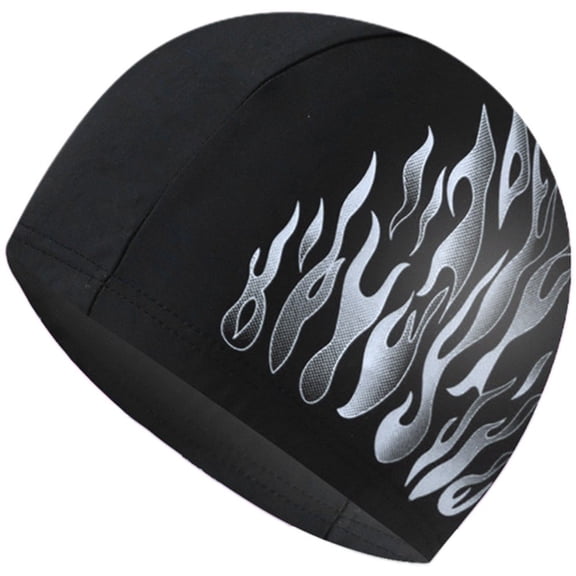 Vjnyvs Men's Swimming Caps High Elastic Non-Slip Breathable Nylon Swim Cap Fashion Printing Ear Protection Cap Bathing Cap for Adult