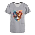 thumbnail image 5 of Jinhomg Holiday Graphic Scrubs for Women 2025 Mardi Gras Mask Graphic Tunic Tops Lightweight Carnival Themed V-Neck Caregiver Tops Nurse Gifts 90 off Clearance Sale Gray L, 5 of 6