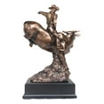 thumbnail image 4 of Wild Western Rodeo Cowboy With Bucking Bull Bronze Electroplated Statue, 4 of 8