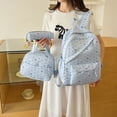 thumbnail image 4 of EDFRWWS 3Pcs Nylon Polka Dot Bow Backpack with Lunch Box And Pencil Case Students Bookbags Sets Large Capacity  (Blue), 4 of 10