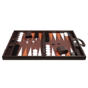 Silverman & Co. 19-inch Premium Backgammon Set - Large - Dark Brown