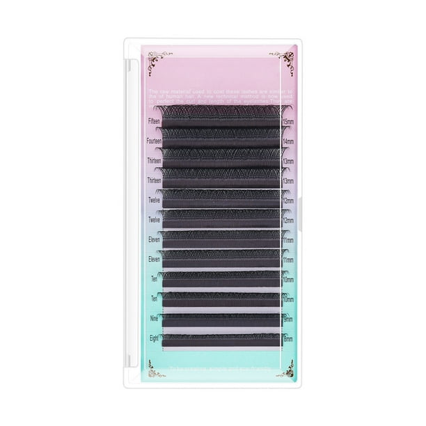 Extensiones de pestañas 8-15 mixtas, suaves y esponjosas, 12 filas, pestañas postizas en racimo para maquillaje, negras, 0,07 C, 8-15 mm mixtas