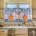 thumbnail image 2 of Yayeee Kitchen Curtains Tier Set of 2 Light Filtering 57"x24" Over Sink Window Panels, Pink Leaves, 2 of 7